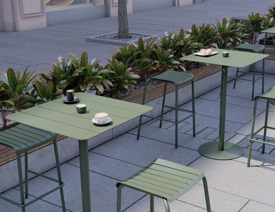 LEVEL Roku Outdoor Backless Bar Stool In Matt Eucalyptus Green 6 LEVEL Roku Outdoor Backless Bar Stool In Matt Eucalyptus Green - Image 6