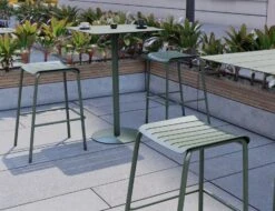 LEVEL Roku Outdoor Backless Bar Stool In Matt Eucalyptus Green 12 LEVEL Roku Outdoor Backless Bar Stool In Matt Eucalyptus Green -Level Furniture Outlet Store roku backless green2