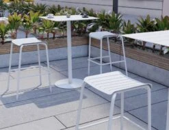 LEVEL Roku Outdoor Backless Bar Stool In Matt White -Level Furniture Outlet Store roku backless white2