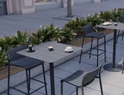 LEVEL Roku High Bar Table - Outdoor - Charcoal - 75 X 75cm Table Top -Level Furniture Outlet Store roku barstools charcoal b1324325 1790 41f5 9afc e77d02af3070