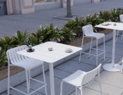 LEVEL Roku Outdoor Bar Stool In Matt White -Level Furniture Outlet Store roku barstools white