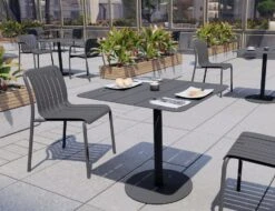 LEVEL Roku Cafe Table - Outdoor - Charcoal - 65 X 65cm Table Top -Level Furniture Outlet Store roku charcoal 4