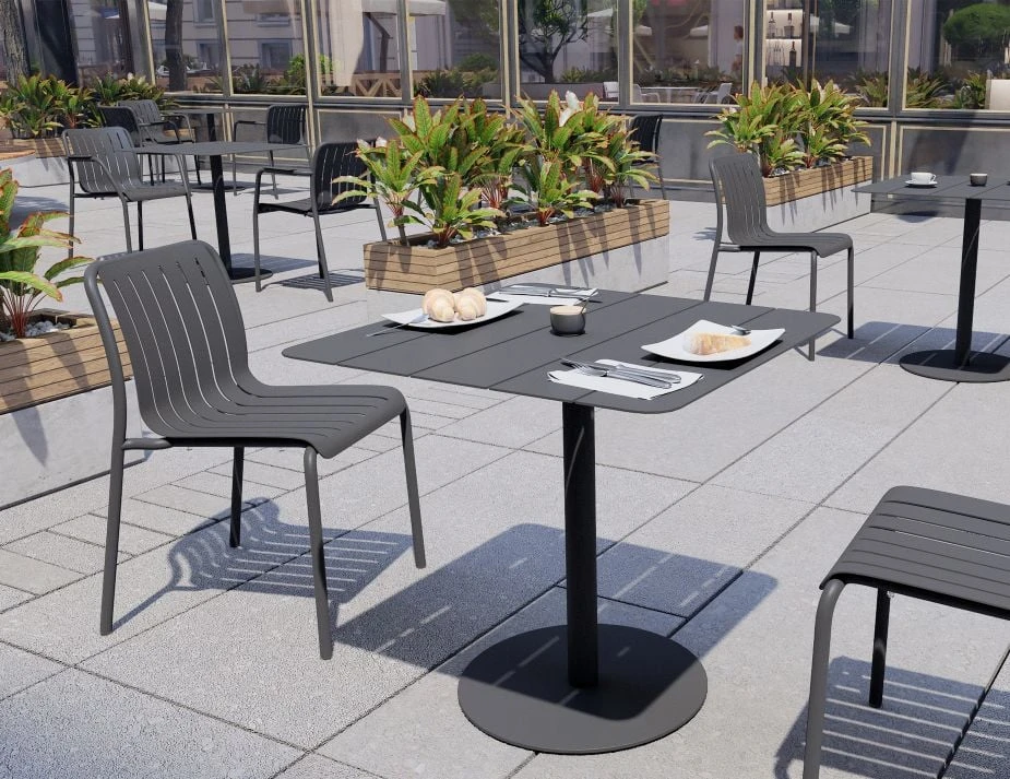 LEVEL Roku Cafe Table - Outdoor - Charcoal - 75 X 75cm Table Top 8 LEVEL Roku Cafe Table - Outdoor - Charcoal - 75 X 75cm Table Top - Image 8
