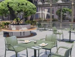 LEVEL Roku Outdoor Armchair In Matt Eucalyptus Green - No Cushion -Level Furniture Outlet Store roku green 1