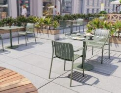 LEVEL Roku Cafe Table - Outdoor - Eucalyptus Green - 65 X 65cm Table Top -Level Furniture Outlet Store roku green 2