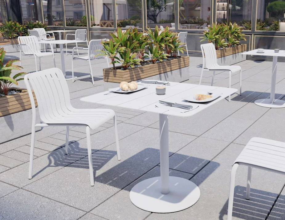 LEVEL Roku Cafe Table - Outdoor - White - 65 X 65cm Table Top 6 LEVEL Roku Cafe Table - Outdoor - White - 65 X 65cm Table Top - Image 6