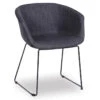 LEVEL Lonsdale Arm Chair - Black Sled - Charcoal Fabric