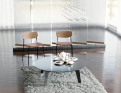 LEVEL Rylie Chair - Padded Seat With Natural Backrest - Grey Vintage Vegan Leather Seat -Level Furniture Outlet Store rylie chair lifestyle1 1c45738f fd42 4d66 88df 01566e507f76