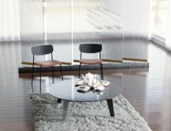 LEVEL Rylie Chair - Padded Seat With Black Backrest - Black Vegan Leather Seat -Level Furniture Outlet Store rylie chair lifestyle1b 1568821c 3688 4d2a 83f8 c9c2bfb7b492