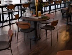 LEVEL Rylie Chair - Padded Seat And American Walnut Backrest - Black Vegan Leather Seat -Level Furniture Outlet Store rylie chair lifestyle44 3e711575 7a72 49c2 8b2b c0f8e623eb59