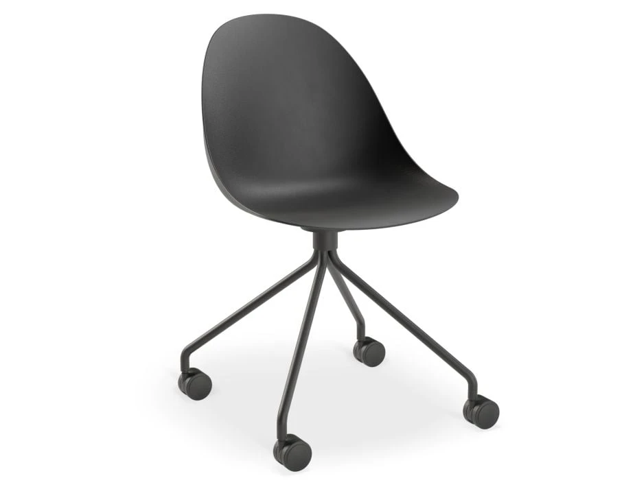 LEVEL Pebble Chair Black With Shell Seat - Pyramid Fixed Base 7 LEVEL Pebble Chair Black With Shell Seat - Pyramid Fixed Base - Image 7