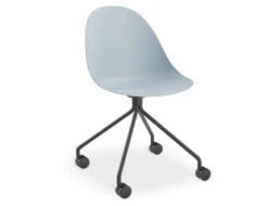 LEVEL Pebble Chair Pale Blue With Shell Seat - Sled Stackable Base - Black -Level Furniture Outlet Store senchuan blue office chair 1