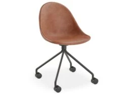 LEVEL Pebble Chair Tan Upholstered Vintage Seat - 4 Post Base - White -Level Furniture Outlet Store senchuan brown leather office chair 1 791d9df8 51da 400a 9aca 92069be597f3
