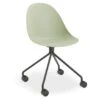 LEVEL Pebble Chair Mint Green With Shell Seat - Pyramid Fixed Base With Castors - Black