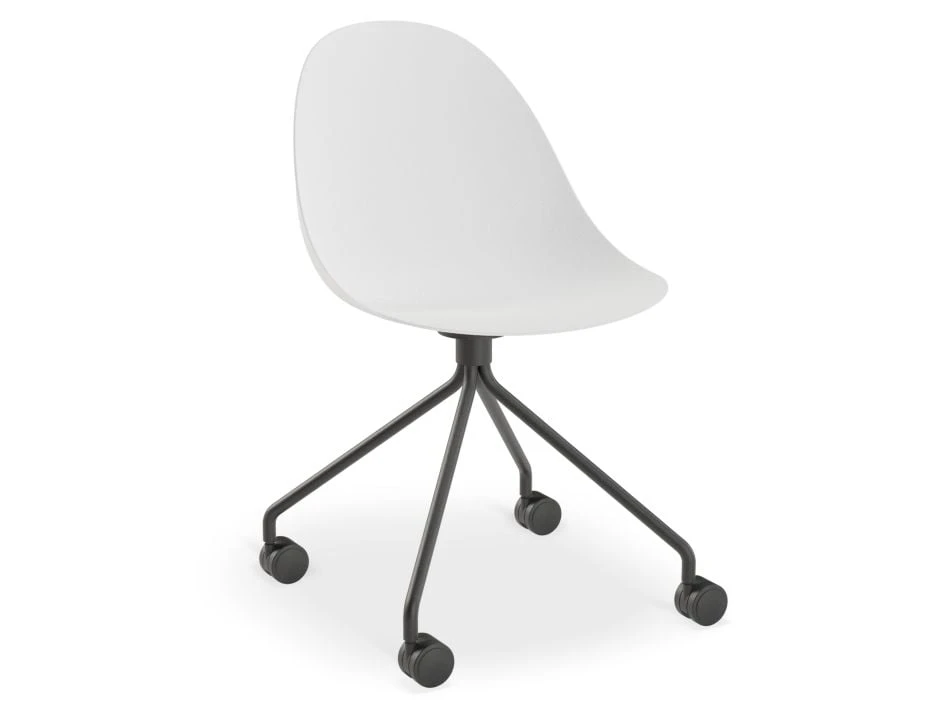 LEVEL Pebble Chair White With Shell Seat - 4 Post Stackable Base - White 6 LEVEL Pebble Chair White With Shell Seat - 4 Post Stackable Base - White - Image 6