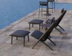 LEVEL Minori Footrest Pouf Matt Charcoal - Dark Grey Cushion -Level Furniture Outlet Store shot 2