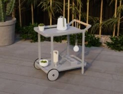 LEVEL Imola Outdoor Bar Cart - Matt Silver Grey 23 LEVEL Imola Outdoor Bar Cart - Matt Silver Grey -Level Furniture Outlet Store silvergrey bar cart lifestyle 73ee9fd0 2b9a 4bd7 892f 9d5fd0e1c3ab