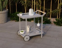 LEVEL Imola Outdoor Bar Cart - Matt Silver Grey 20 LEVEL Imola Outdoor Bar Cart - Matt Silver Grey - Image 20