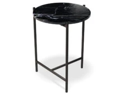 LEVEL Nexus Marble Side Table - Black Marquina -Level Furniture Outlet Store small round black marble side table