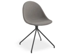 LEVEL Pebble Fabric Dark Grey Upholstered Chair - 4 Post - Black -Level Furniture Outlet Store swivel pebble dark grey fabric 1 V2