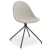 LEVEL Pebble Fabric Light Grey Upholstered Chair - Pyramid Fixed Base - Black