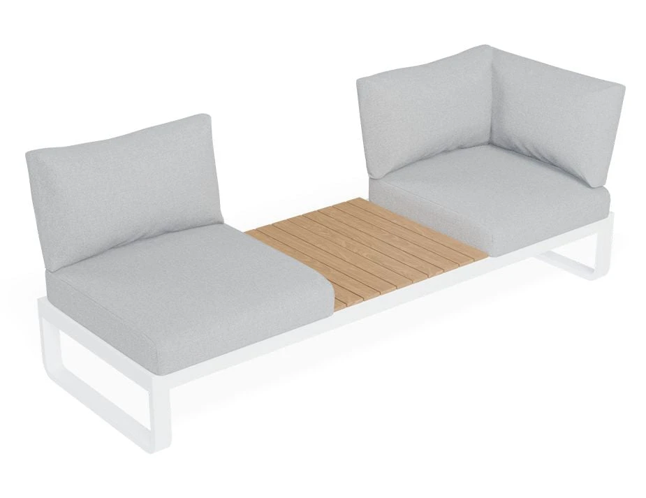 LEVEL Fino Config B - Outdoor Modular Sofa In Matt White Aluminium With Light Grey Cushions 7 LEVEL Fino Config B - Outdoor Modular Sofa In Matt White Aluminium With Light Grey Cushions - Image 7