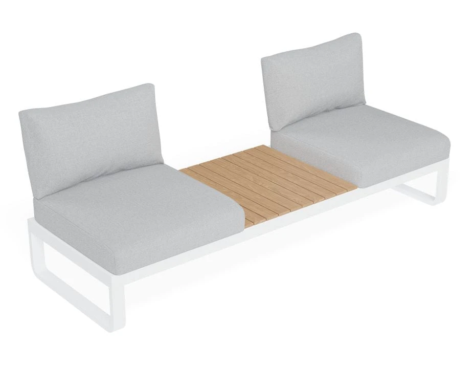 LEVEL Fino Config B - Outdoor Modular Sofa In Matt White Aluminium With Light Grey Cushions 8 LEVEL Fino Config B - Outdoor Modular Sofa In Matt White Aluminium With Light Grey Cushions - Image 8