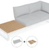 LEVEL Fino Config B - Outdoor Modular Sofa In Matt White Aluminium With Light Grey Cushions