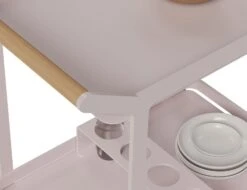 LEVEL Imola Outdoor Bar Cart - Pale Pink Blush -Level Furniture Outlet Store trolley drinks cart teak patio 2fe2c643 417b 4765 b853 7e09cf09d565