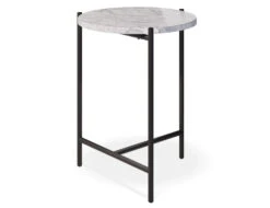 LEVEL Nexus Marble Side Table - White Carrara