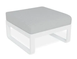 LEVEL Fino Ottoman With White Frame / Light Grey Fabric