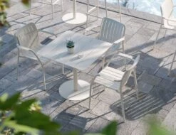 LEVEL Roku Outdoor Armchair In Matt White - No Cushion -Level Furniture Outlet Store white outdoor modern roku armchair