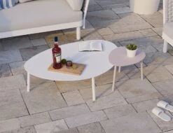 LEVEL Cetara Side Table - Outdoor - Pale Blush 13 LEVEL Cetara Side Table - Outdoor - Pale Blush -Level Furniture Outlet Store white pink cetara close outdoor tables