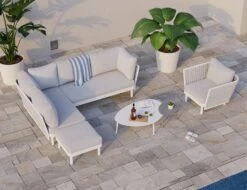 LEVEL Cetara Side Table - Silver Grey -Level Furniture Outlet Store white silvergrey cetara combo high angle