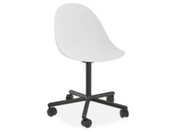 LEVEL Pebble Chair White With Shell Seat - 4 Post Stackable Base - Black -Level Furniture Outlet Store white swivel castor pebble MAIN