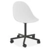 LEVEL Pebble Chair White With Shell Seat - Swivel Base W Castors - Black