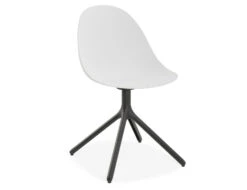 LEVEL Pebble Chair White With Shell Seat - 4 Post Stackable Base - Black -Level Furniture Outlet Store white swivel pebble MAIN